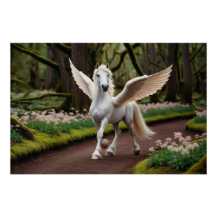 Póster Pegasus Filly em Forest Walk