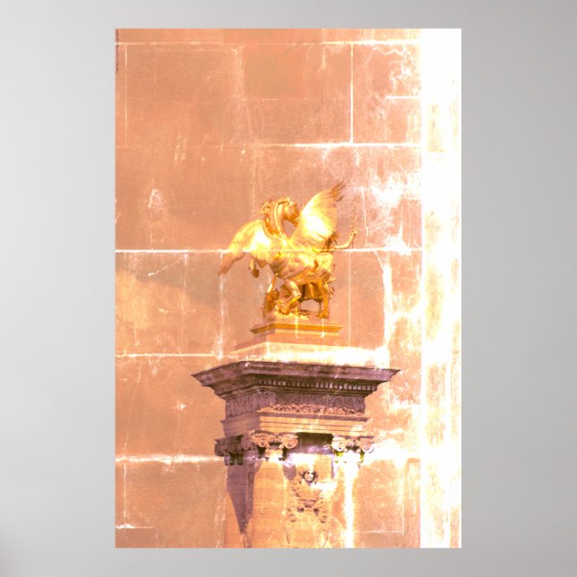 Poster Pegasus Gilded bronze statue skulptur Paris Pont (Frente)