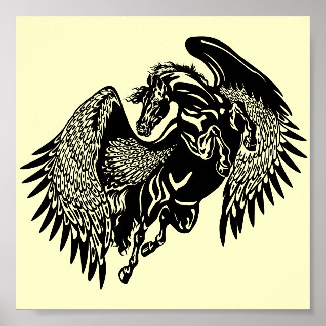 Póster pegasus negro (Frente)