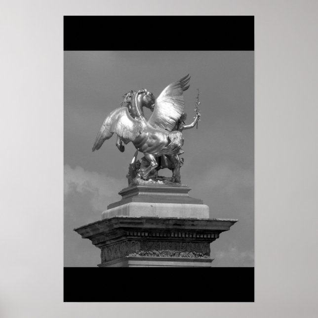 Poster Pegasus Pont Alexandre statue skulptur Paris Pont (Frente)