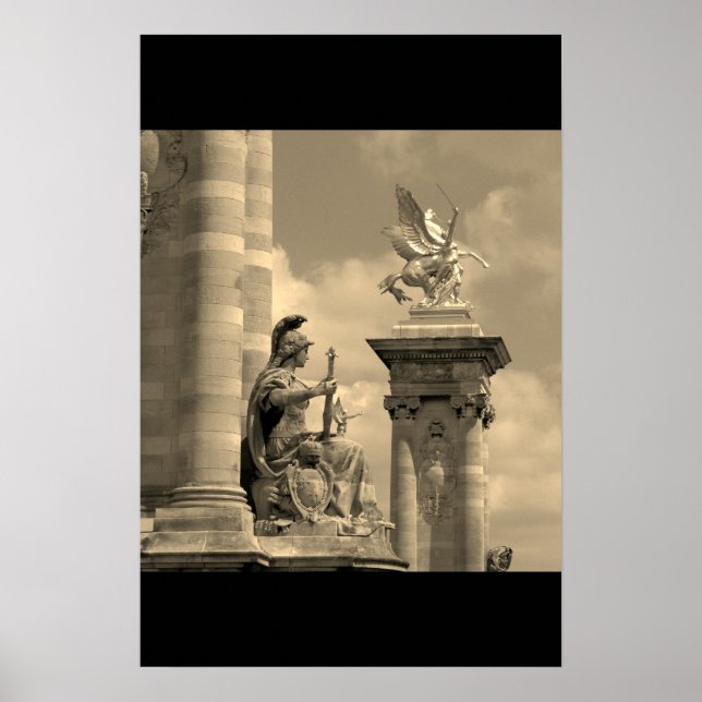 Poster Pegasus Pont Alexandre statue skulptur Paris Pont (Frente)