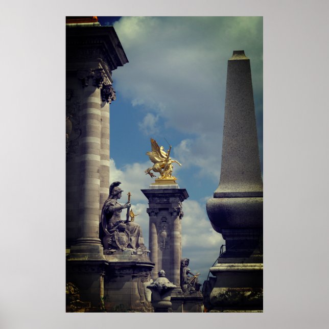 Poster Pegasus Pont Alexandre statue skulptur Paris Pont (Frente)