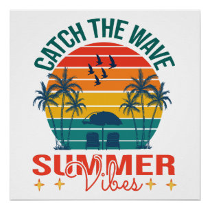 Póster Pegue a Onda Vibrações de Verão