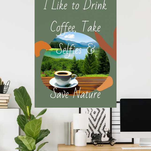 Poster Pegue sua dose de cafeína e capture o momento! (Escritório em casa)