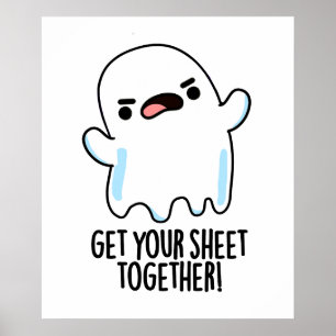 Poster Pegue Sua Folha Junto Engraçado Ghost Pun