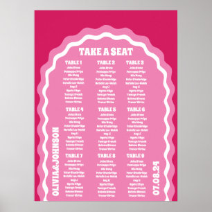Poster Pegue um assento cor-de-rosa Magenta Estilo de arc