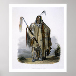 Póster Pehriska-Ruhpa, a Minatarre or Big-Bellied Indian,