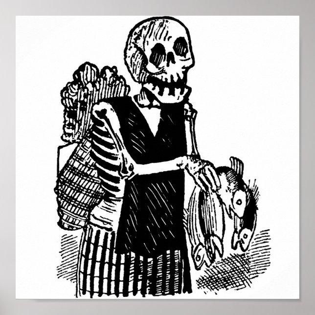 Poster Peixe de carregando esquelético no início dos anos (Frente)