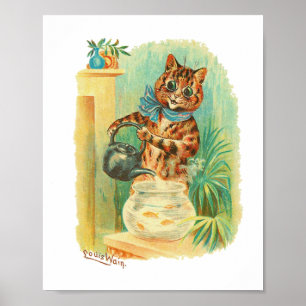 Poster Peixe Dourado Louis Wain Cats