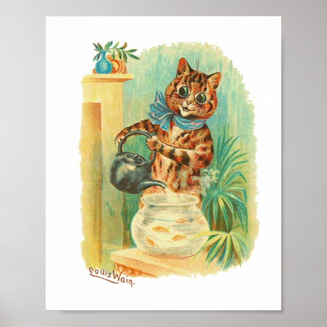 Poster Peixe Dourado Louis Wain Cats (Frente)