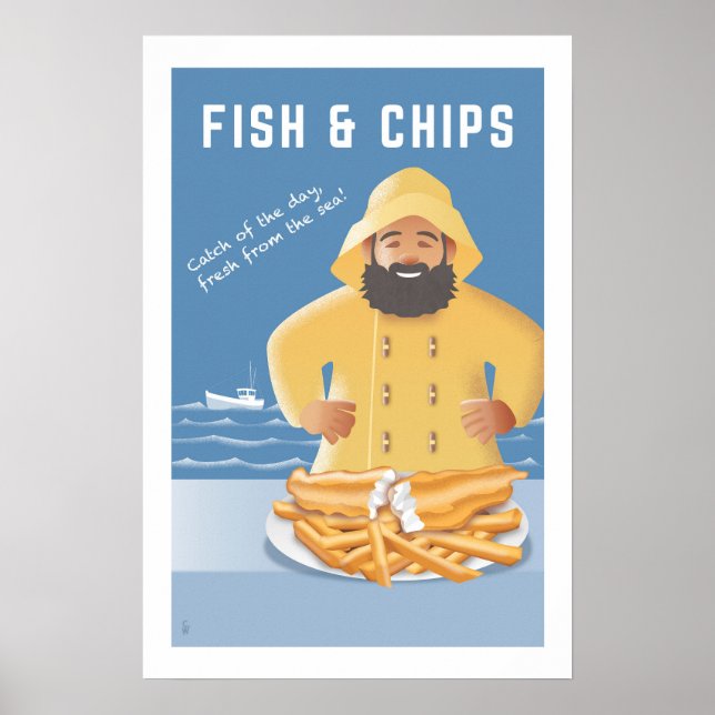 Poster Peixe e Batata Frita (Frente)