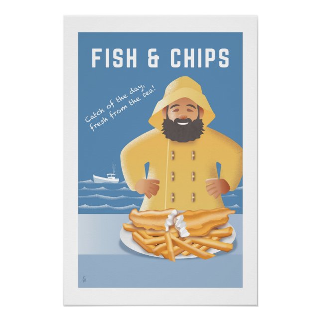 Póster Peixe e Batatas Fritas (Frente)