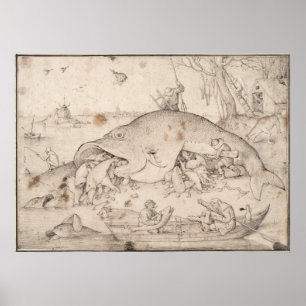 Póster Peixe grande come peixe pequeno por Pieter Bruegel