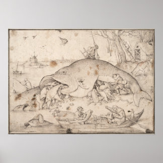 Poster Peixe grande come peixe pequeno por Pieter Bruegel