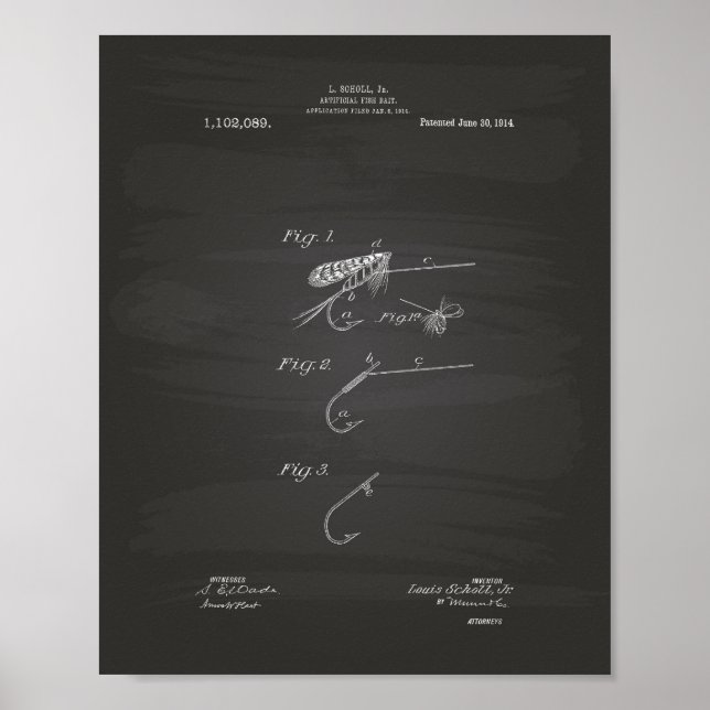 Póster Peixe Isco 1914 Painéis De Arte Patentes (Frente)