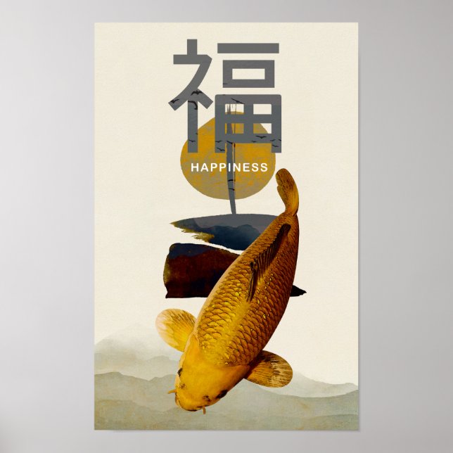 Poster peixe koi japonês (Frente)