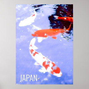 Poster Peixe Koi na lagoa Japão viagem