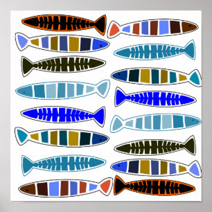 Poster Peixe listrado multicolorido Thunder_Cove