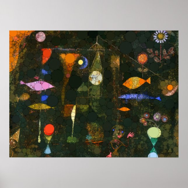 Poster Peixe magia, pontos infinitos por Paul Klee (Frente)