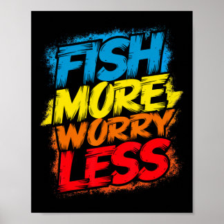 Poster Peixe Mais Se Preocupe Menos Engraçado Bonito Bril