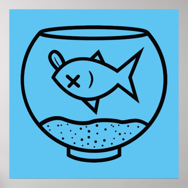 Poster PEIXE morto NUMA ILUSTRAÇÃO DE PESCADO (Frente)