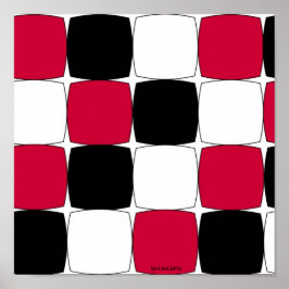 Póster Peixe preto, branco e vermelho por Celeste Sheffey