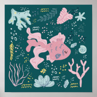 Peixe rosado e pinto, pinto, debaixo da água, Post