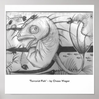Póster "Peixe Terrorista"