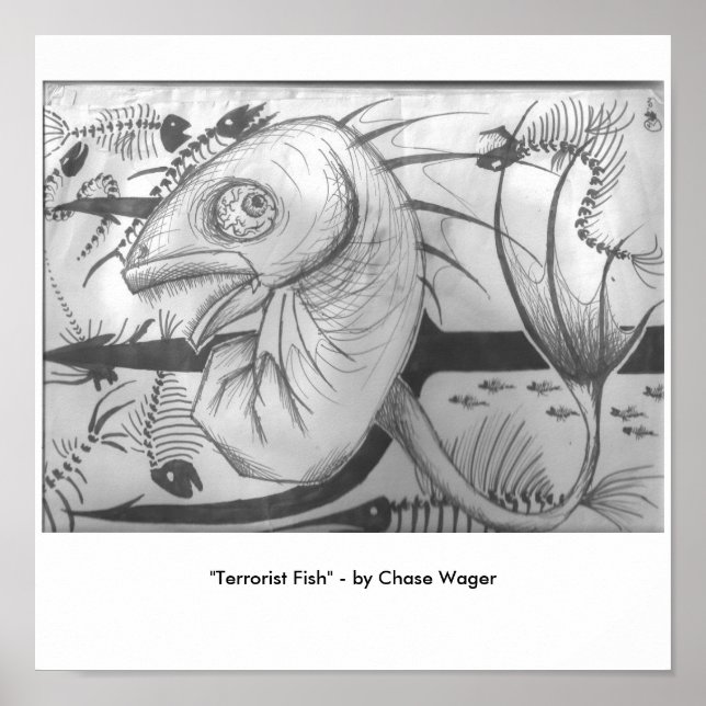 Póster "Peixe Terrorista" (Frente)