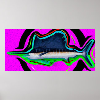 Poster Peixe-vela Opt-Art do Pacífico