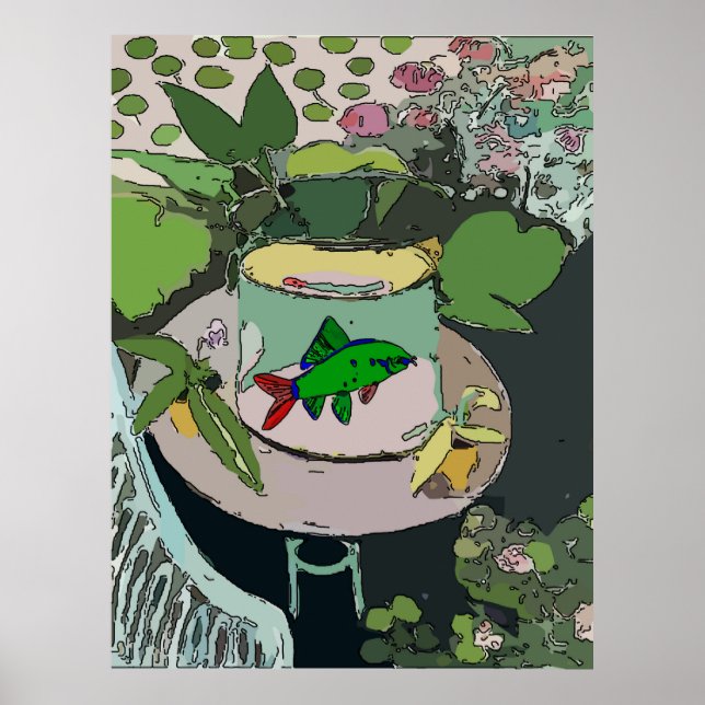 Póster Peixe Verde em Bolsa (Frente)