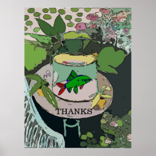 Poster Peixe Verde em Bowl