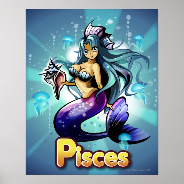 Póster 'Peixes abaixo da sereia anime (Frente)