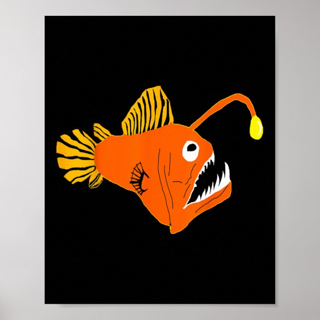 Poster Peixes-Anglês Criaturas do Mar Profundo Atacam Águ (Frente)