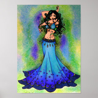 Poster Peixes belly Dancer - Sinal de Astrologia Belly Da