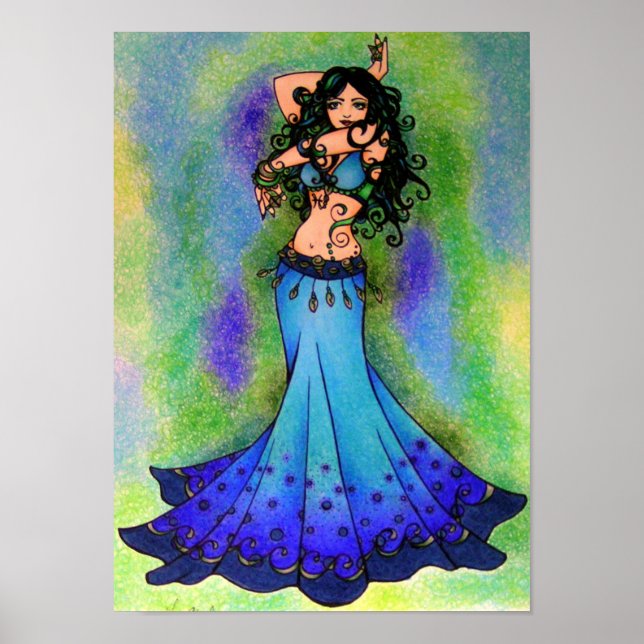 Poster Peixes belly Dancer - Sinal de Astrologia Belly Da (Frente)