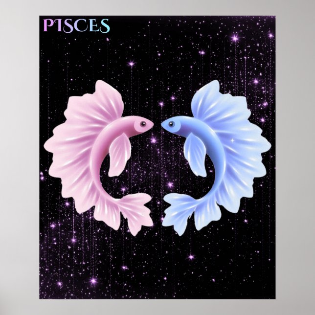 Poster Peixes Celestiais – Arte Astrológico (Frente)