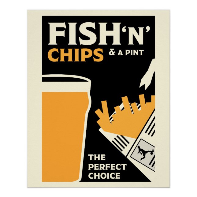 Póster Peixes Clássicos E Chips Britânicos (Frente)