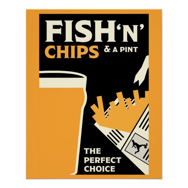 Póster Peixes Clássicos E Chips Britânicos (Frente)