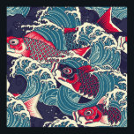 Poster Peixes coloridos de carpa/Koi no canil<br><div class="desc">Peixes coloridos de carpas Koi/carp na onda,  peixes de padrão sem costura,  arte,  padrão,  japonês,  pop,  sem costura,  abstrato,  design gráfico,  asiático,  carpa,  papel,  onda,  vento,  fundo,  fundo,  desenho animado,  comemoração,  crianças,  cor,  colorida,  vintage,  ilustração,  retrô, </div>