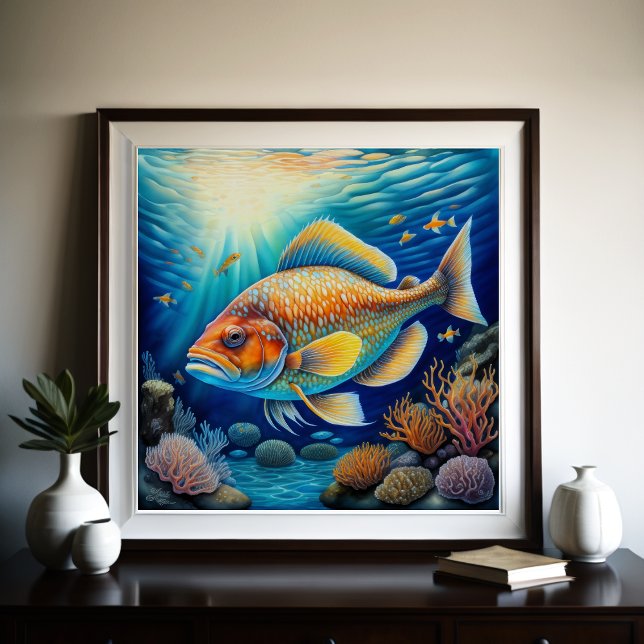Poster Peixes Coloridos Desenhadores De Giz (Criador carregado)