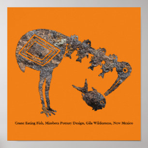 Poster Peixes Comedores De Crane, Mimbres Design