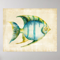 Peixes de Aquário Azul e Amarelo