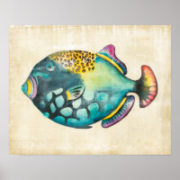 Peixes de Aquário Azul e Púrpura