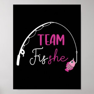 Poster Peixes De Equipe Ela Camisa Sexo De Pesca Festa De