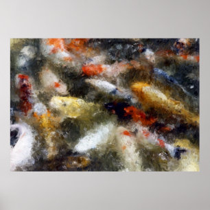 Póster PEIXES de KOI do TEMPLO de SANJUSANGENDO - KYOTO