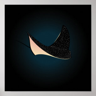 Poster Peixes De Raios-do-Mar Debaixo-d'água