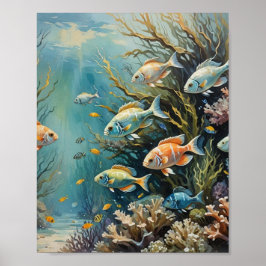 Poster peixes de recife tropical