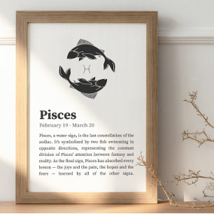 Poster Peixes de Sinal Zodiac
