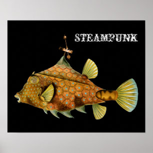 Poster Peixes de Steampunk